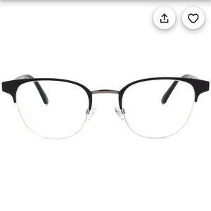 Gucci Eyeglasses GG0020O 001 Matte Black/Gunmetal Half Rim Frame